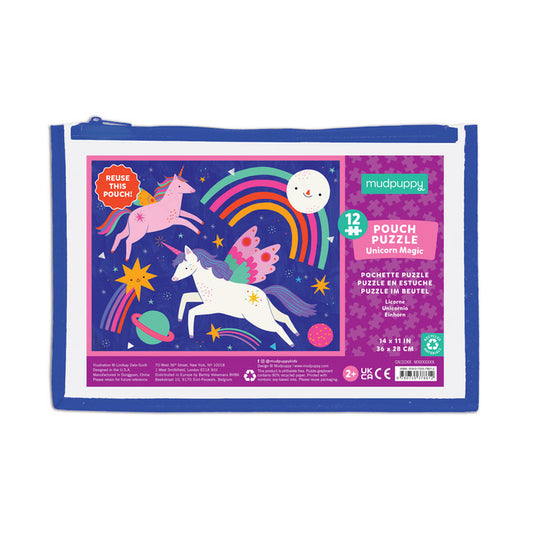 MUDPUPPY Unicorn Magic 12 Piece Pouch Puzzle