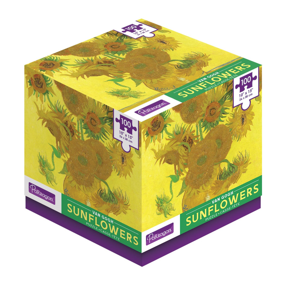 PARRAGON Van Gogh Sunflowers 100-Piece Puzzle in Cube
