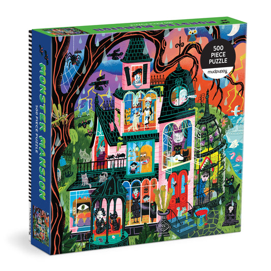 MUDPUPPY Monster Mansion 500 Piece Family Puzzle