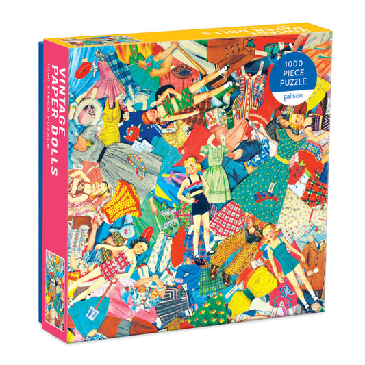GALISON Vintage Paper Dolls 1000 Piece Puzzle in Square Box