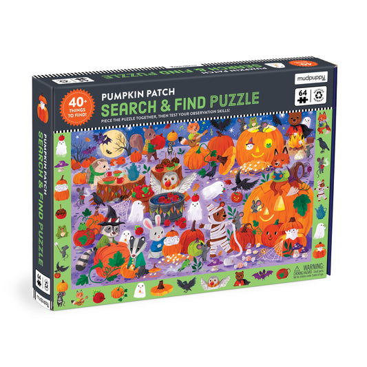 MUDPUPPY Pumpkin Patch 64 Piece Search & Find Puzzle