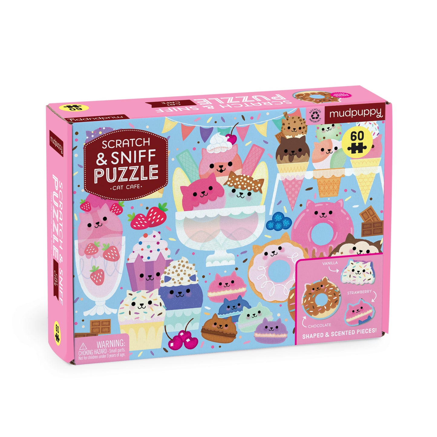 MUDPUPPY Cat Cafe 60 Piece Scratch & Sniff Puzzle