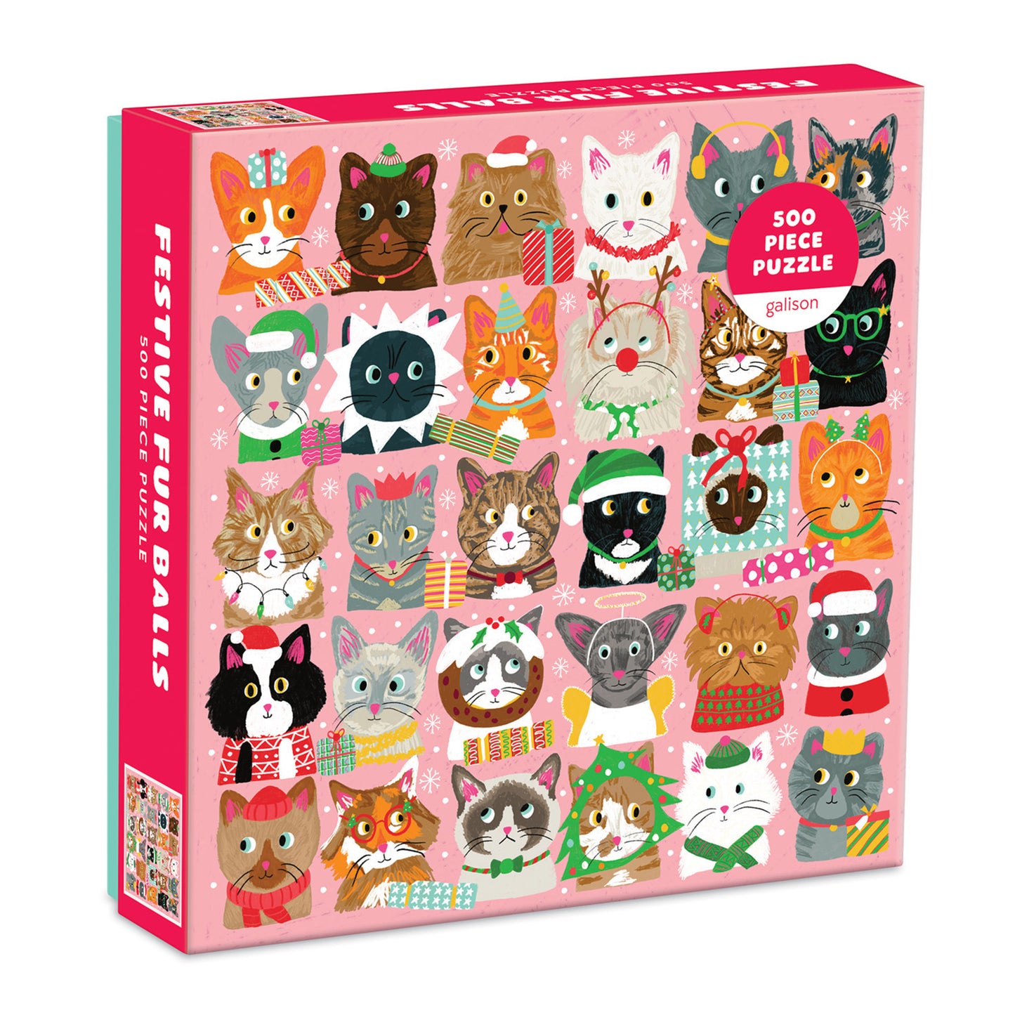 GALISON Festive Furballs 500 Piece Puzzle