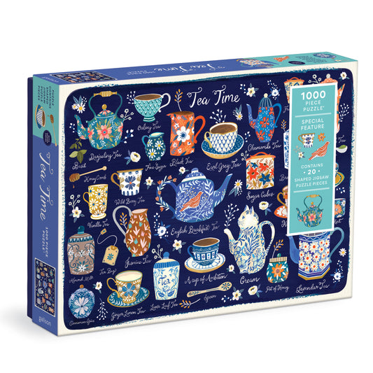 GALISON Tea Time 1000 Piece Puzzle with Shaped Pieces