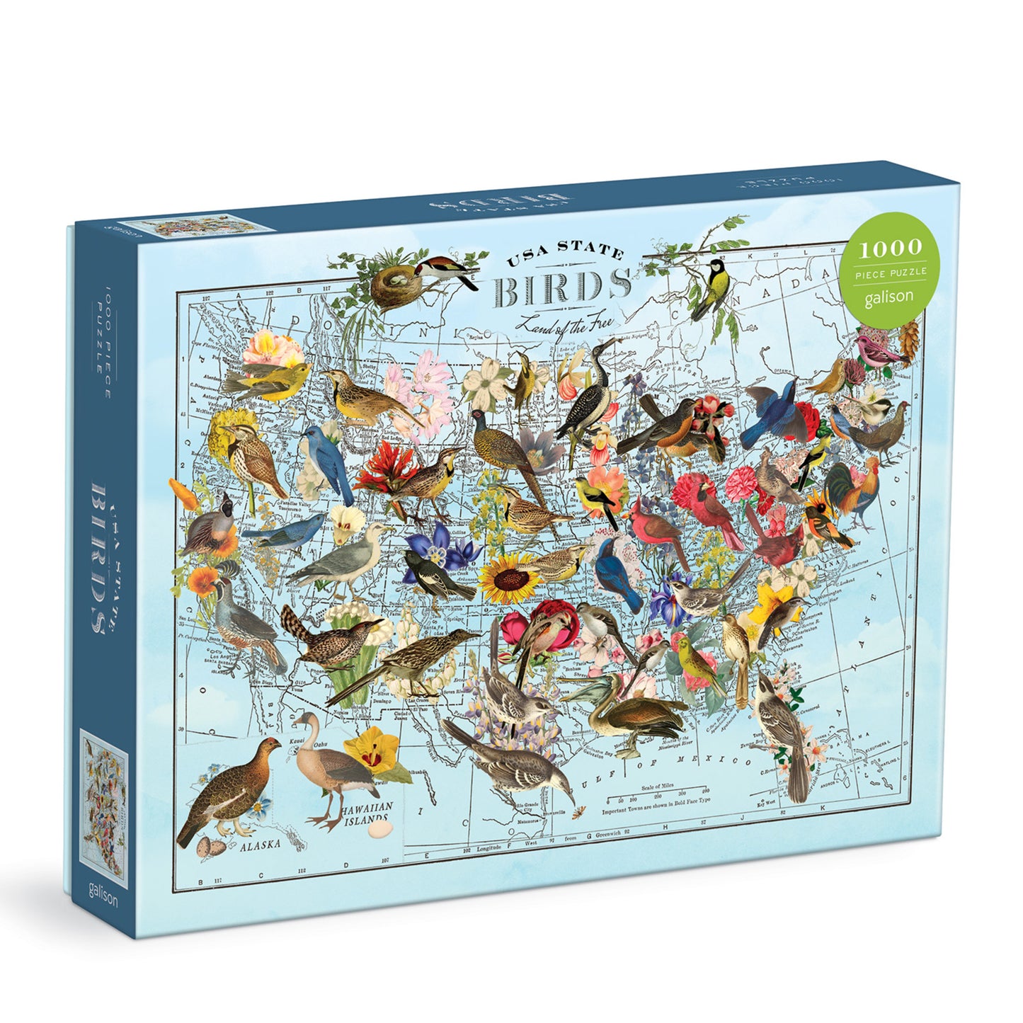 GALISON Wendy Gold State Birds 1000 Piece Puzzle