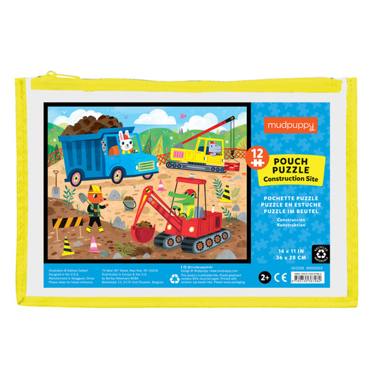 MUDPUPPY Construction Site 12 Piece Pouch Puzzle