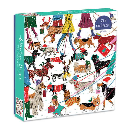GALISON Winter Dogs 500 Piece Puzzle