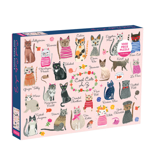 MUDPUPPY Cool Cats A-Z 1000 Piece Puzzle