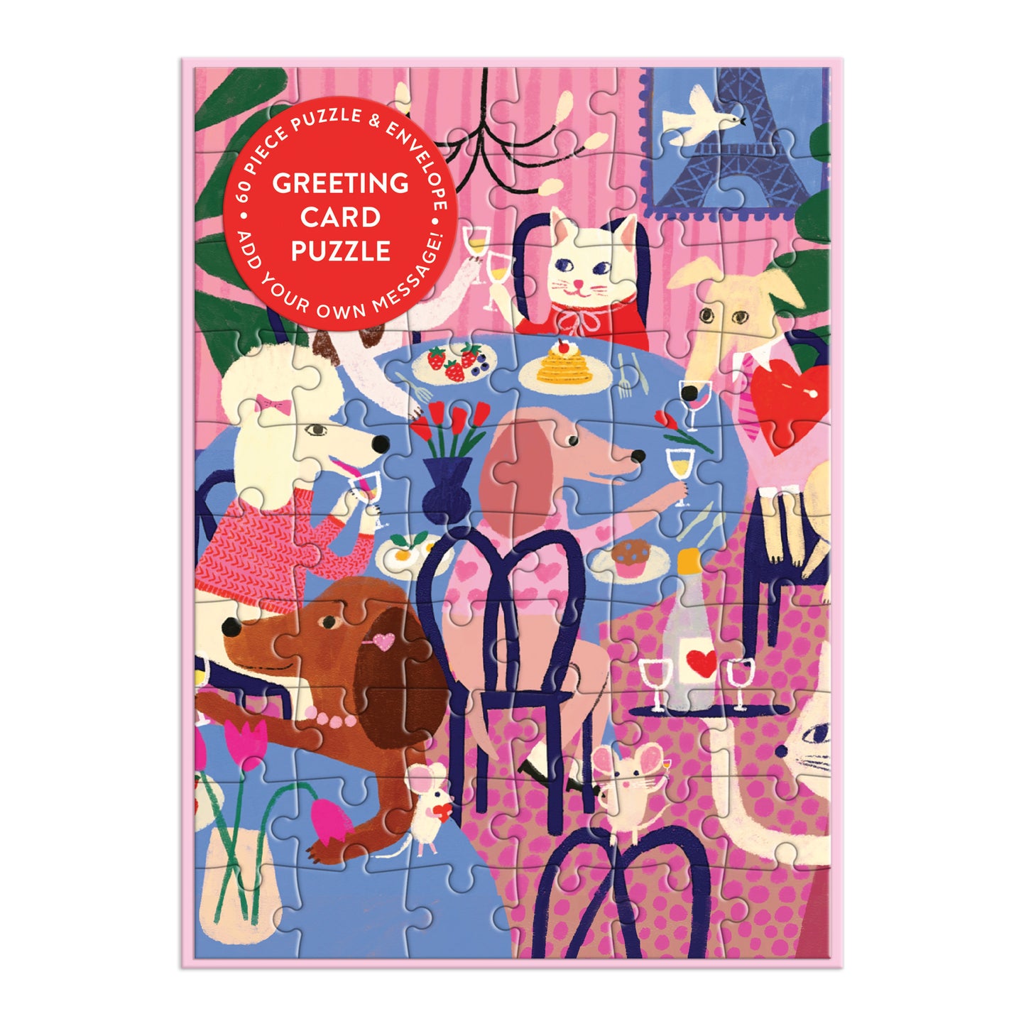GALISON Paws for Love Greeting Card Puzzle