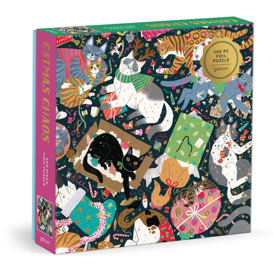 GALISON Catmas Chaos 500 Piece Foil Puzzle