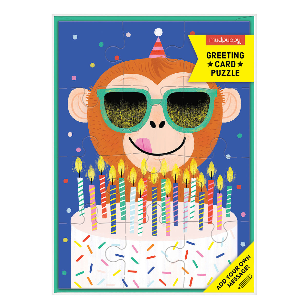 GALISON Monkey Cake Greeting Card Puzzle