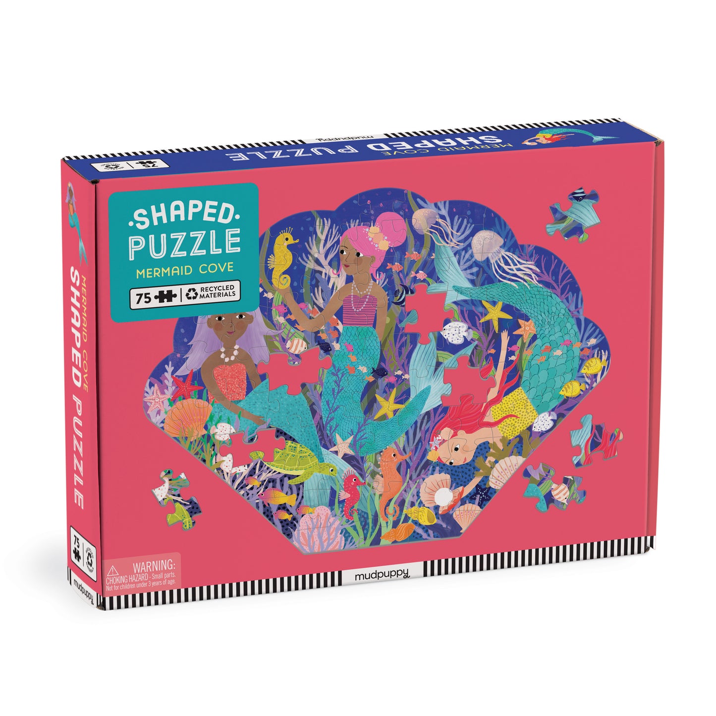 MUDPUPPY Mermaid Cove 75 Piece Shaped Scene puzzle