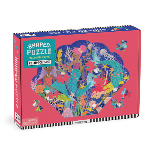 MUDPUPPY Mermaid Cove 75 Piece Shaped Scene puzzle