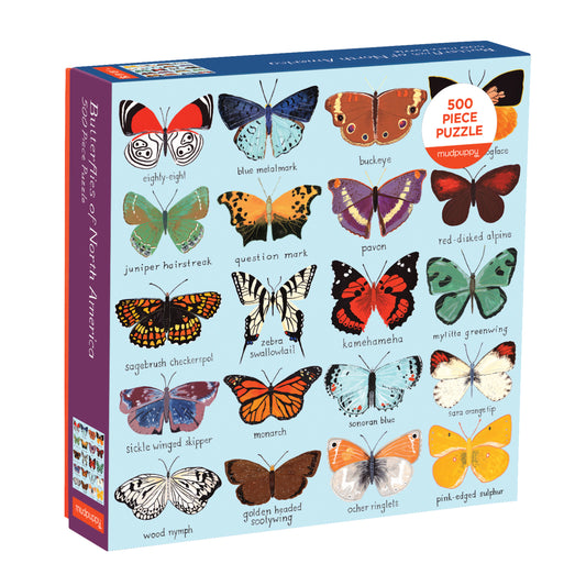 MUDPUPPY Butterflies of North America 500 Piece Family Puzzle