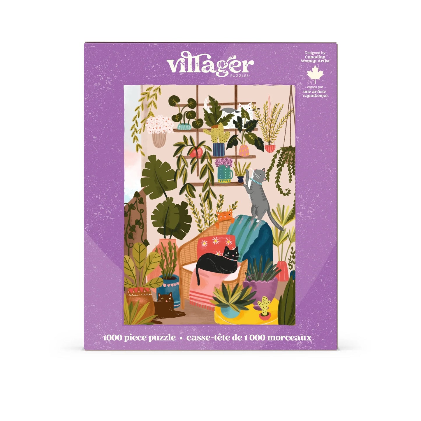 VILLAGER Balcony Cats | 1000-Piece Puzzle for Adults | Designed in Canada by Laura Konyndyk
