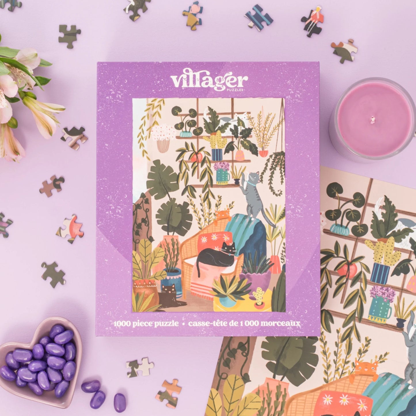 VILLAGER Balcony Cats | 1000-Piece Puzzle for Adults | Designed in Canada by Laura Konyndyk