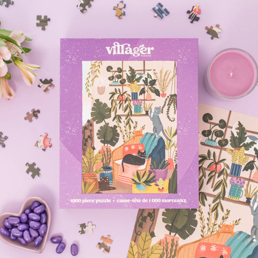 VILLAGER Balcony Cats | 1000-Piece Puzzle for Adults | Designed in Canada by Laura Konyndyk