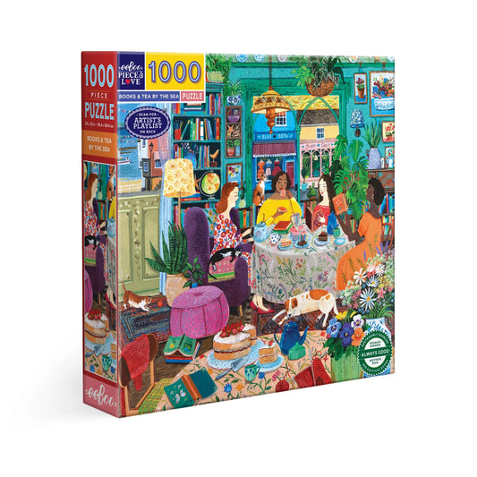 eeBoo Books & Tea by the Sea 1000 Piece Puzzle