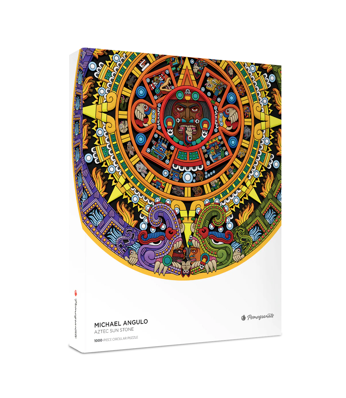 Pomegranate, Michael Angulo: Aztec Sun Stone 1000-Piece Circular Jigsaw Puzzle