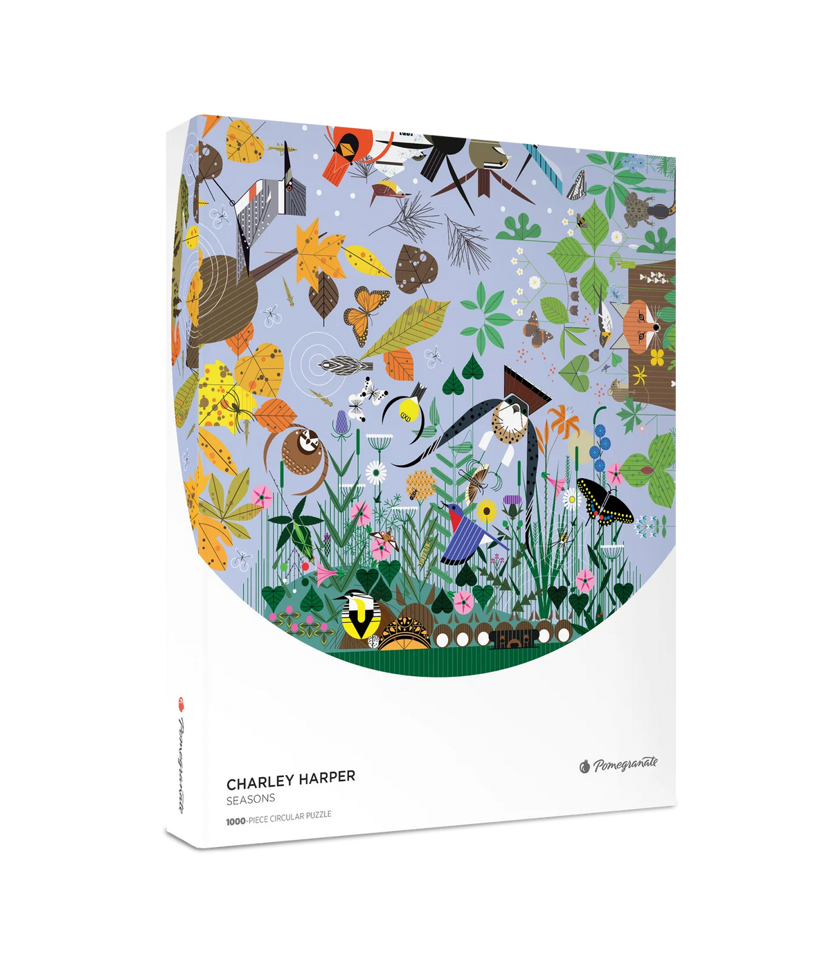 Pomegranate, Charley Harper: Seasons 1000-Piece Circular Jigsaw Puzzle