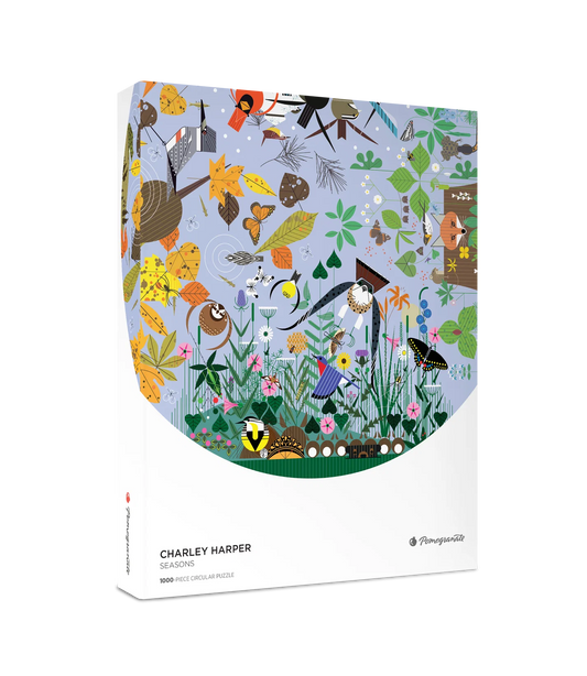 Pomegranate, Charley Harper: Seasons 1000-Piece Circular Jigsaw Puzzle