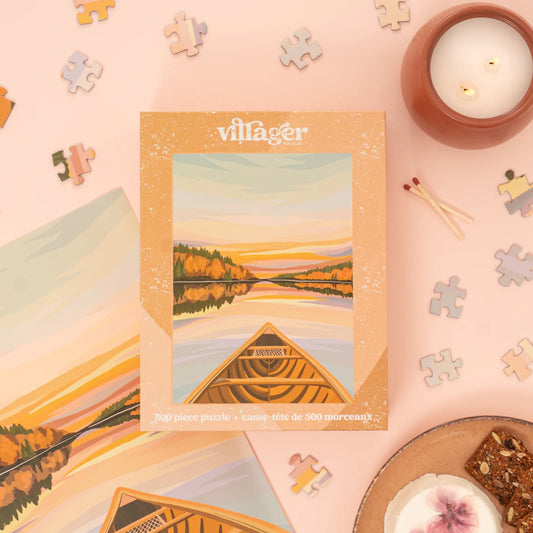 VILLAGER Canoeing at Dawn | 500-Piece Puzzle for Adults | Designed in Canada by Kelsey Voss