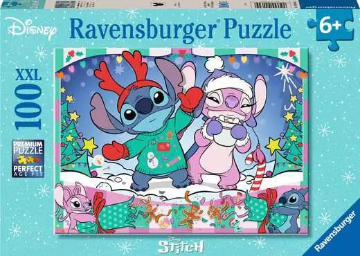 RAVENSBURGER, Disney Stitch Christmas, Children's puzzle 100 XXL pieces