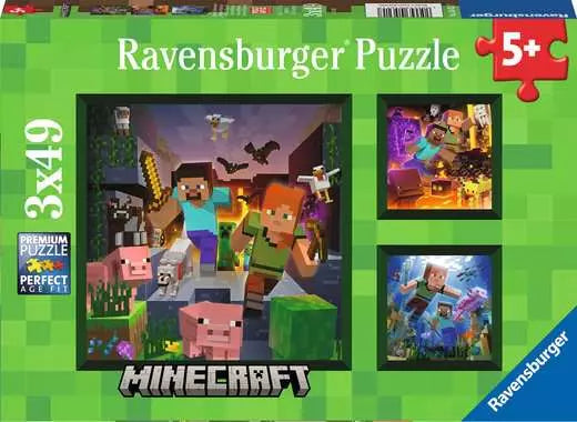 RAVENSBURGER Minecraft Biomes 3 x 49 pc Puzzle