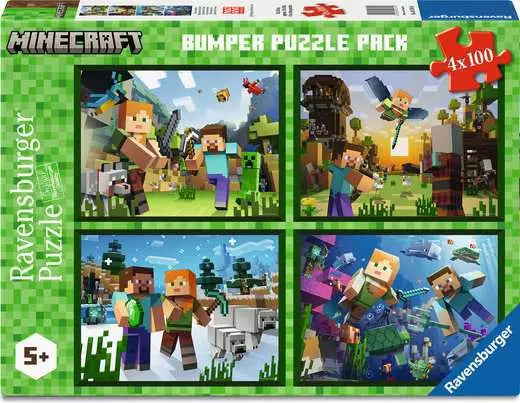 RAVENSBURGER Minecraft - Bumper Pack 4x100 pc Puzzle