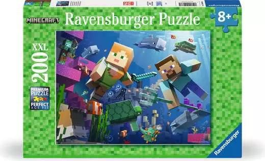 RAVENSBURGER, Minecraft Underwater， Children's puzzle 200 XXL pieces