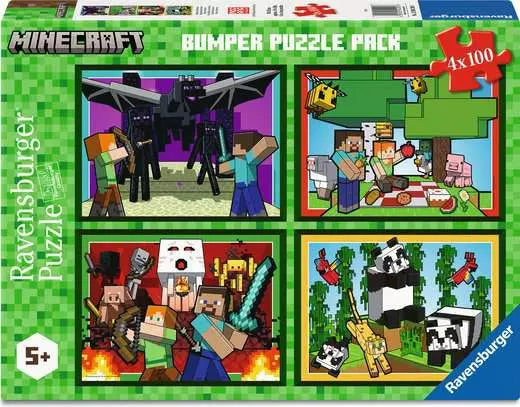 RAVENSBURGER, Realms & Adventures, Minecraft 4x100 Pc Puzzle