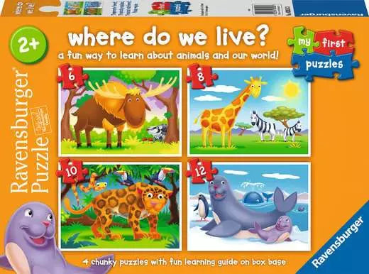 RAVENSBURGER MFP Where do We Live 6, 8, 10, 12 pc Puzzles