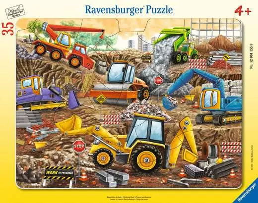 RAVENSBURGER Working Hard 35 Pc Frame Puzzle