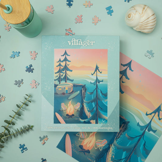 VILLAGER Coastal Camping | 1000-Piece Puzzle for Adults | Designed in Canada by Capri Sadler