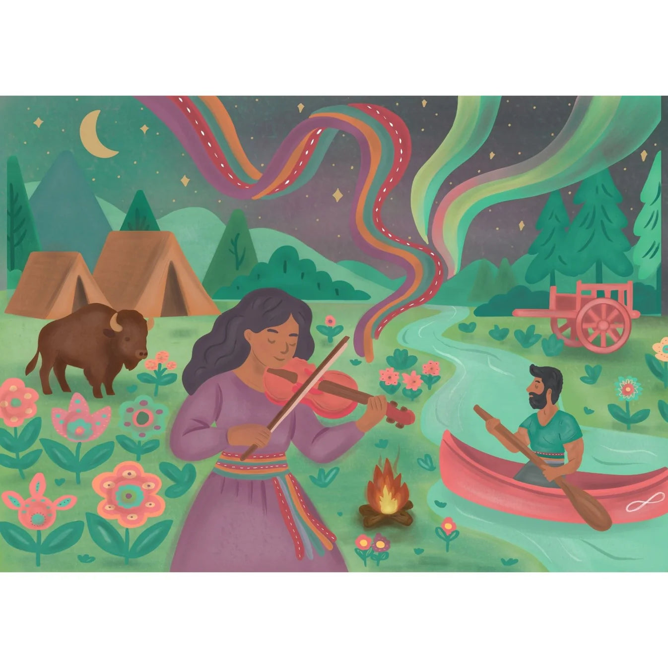 VILLAGER   Open media 2 in modal  Open media 3 in modal  Open media 4 in modal  Open media 5 in modal Dancing Sky | 1000-Piece Puzzle for Adults | Designed in Canada by Véro Filion
