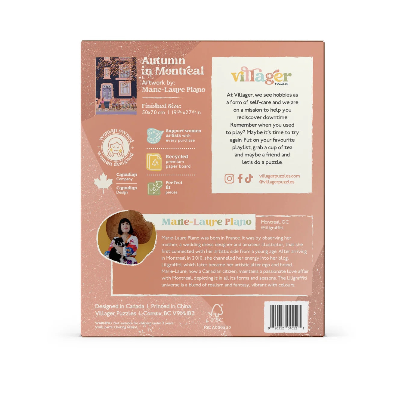 VILLAGER Autumn in Montreal | 1000-Piece Puzzle for Adults | Designed in Canada by Marie-Laure Plano