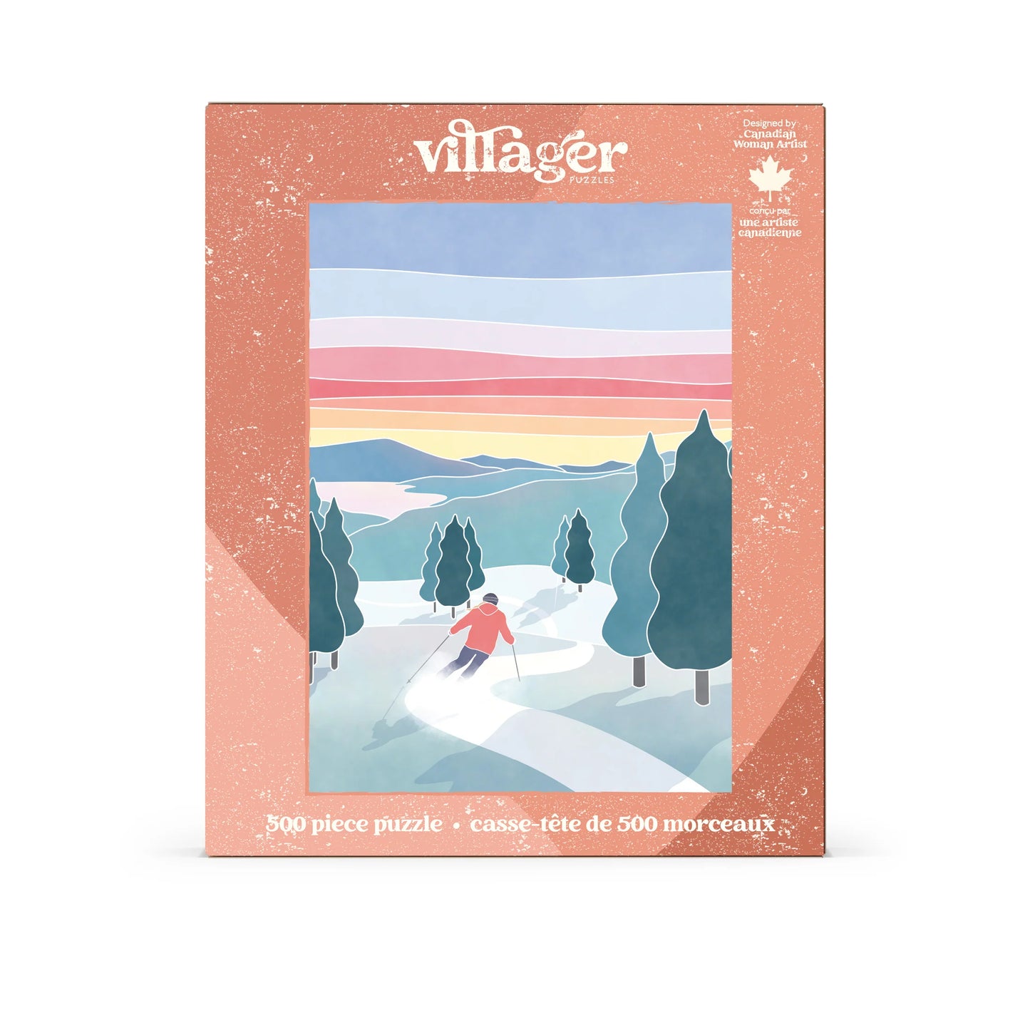VILLAGER Sunset Ski | 500-Piece Puzzle for Adults | Designed in Canada by Maude Gervais