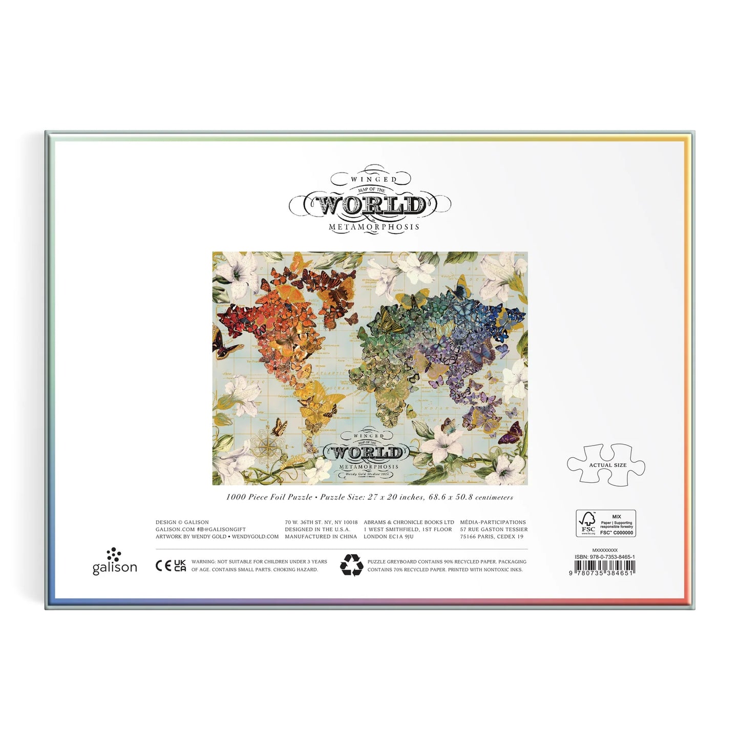 GALISON Wendy Gold Winged Metamorphosis 1000 Piece Foil Puzzle