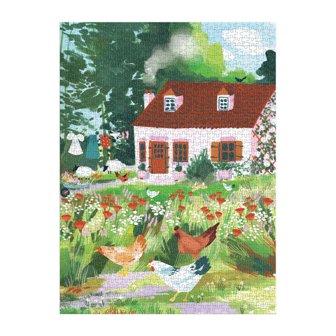 GALISON Cottage Wildflowers 1000 Piece Puzzle in a Square Box