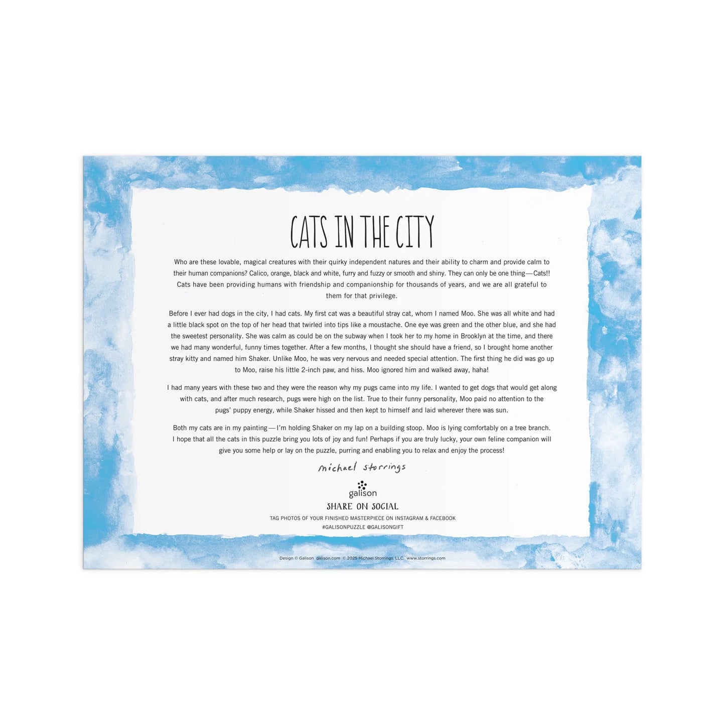 GALISON Michael Storrings Cats In The City 1000 Piece Puzzle