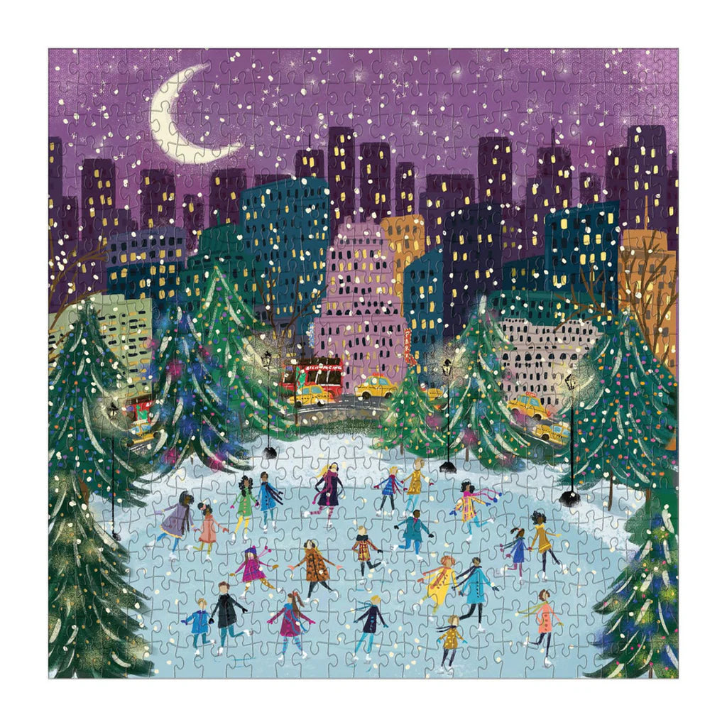 GALISON Merry Moonlight Skaters 500 Piece Foil Puzzle