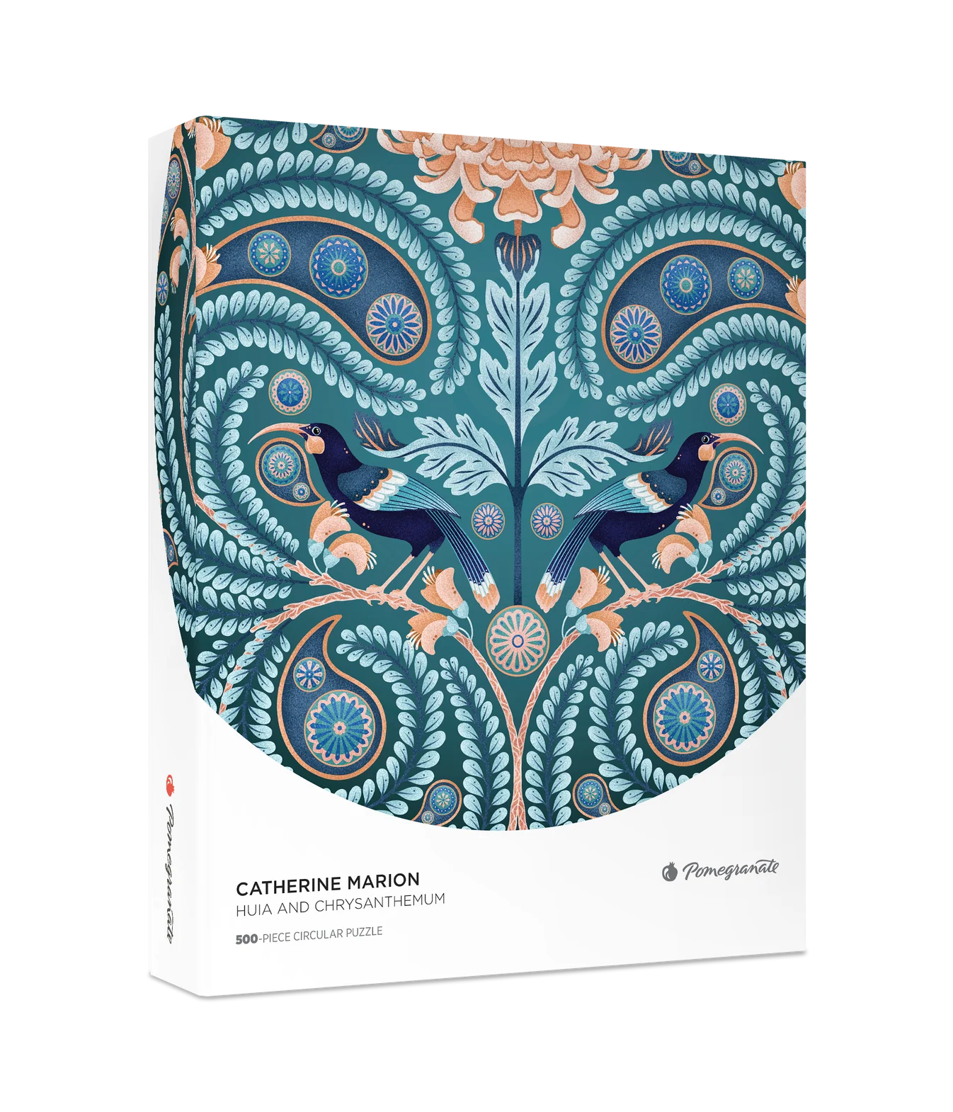 Pomegranate, Catherine Marion: Huia and Chrysanthemum 500-Piece Circular Jigsaw Puzzle