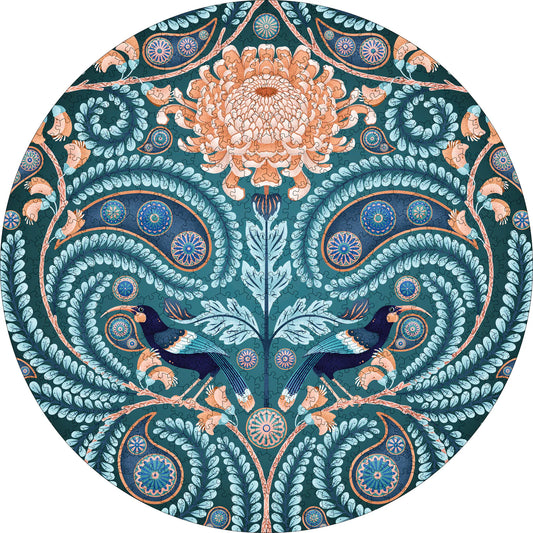 Pomegranate, Catherine Marion: Huia and Chrysanthemum 500-Piece Circular Jigsaw Puzzle