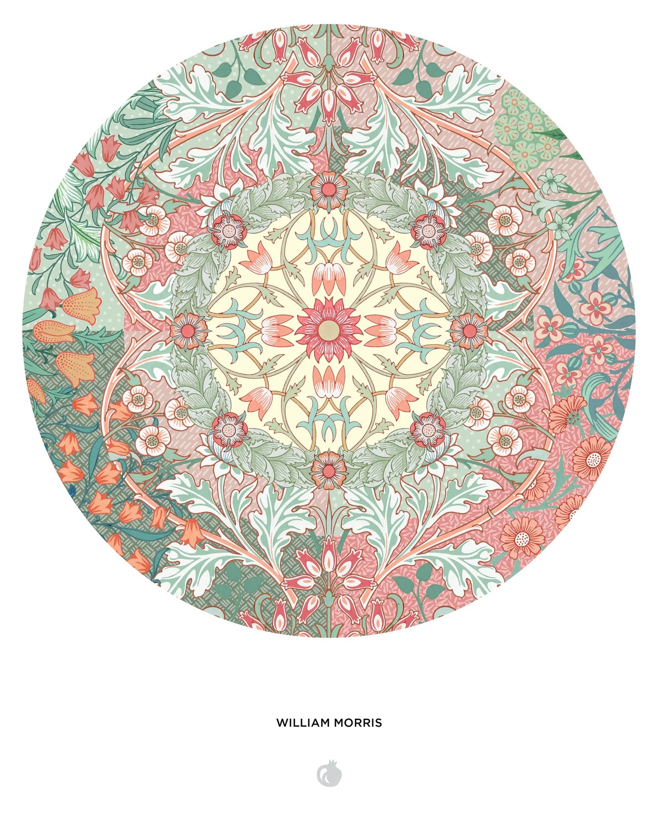 Pomegranate, William Morris 500-Piece Circular Jigsaw Puzzle