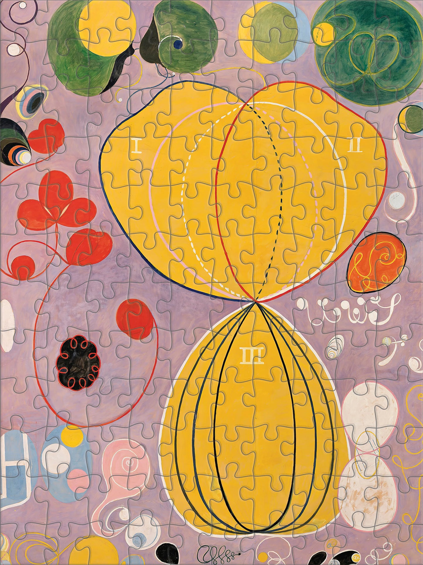 Pomegranate, Hilma af Klint 120-Piece Double-Sided Jigsaw Puzzle Set