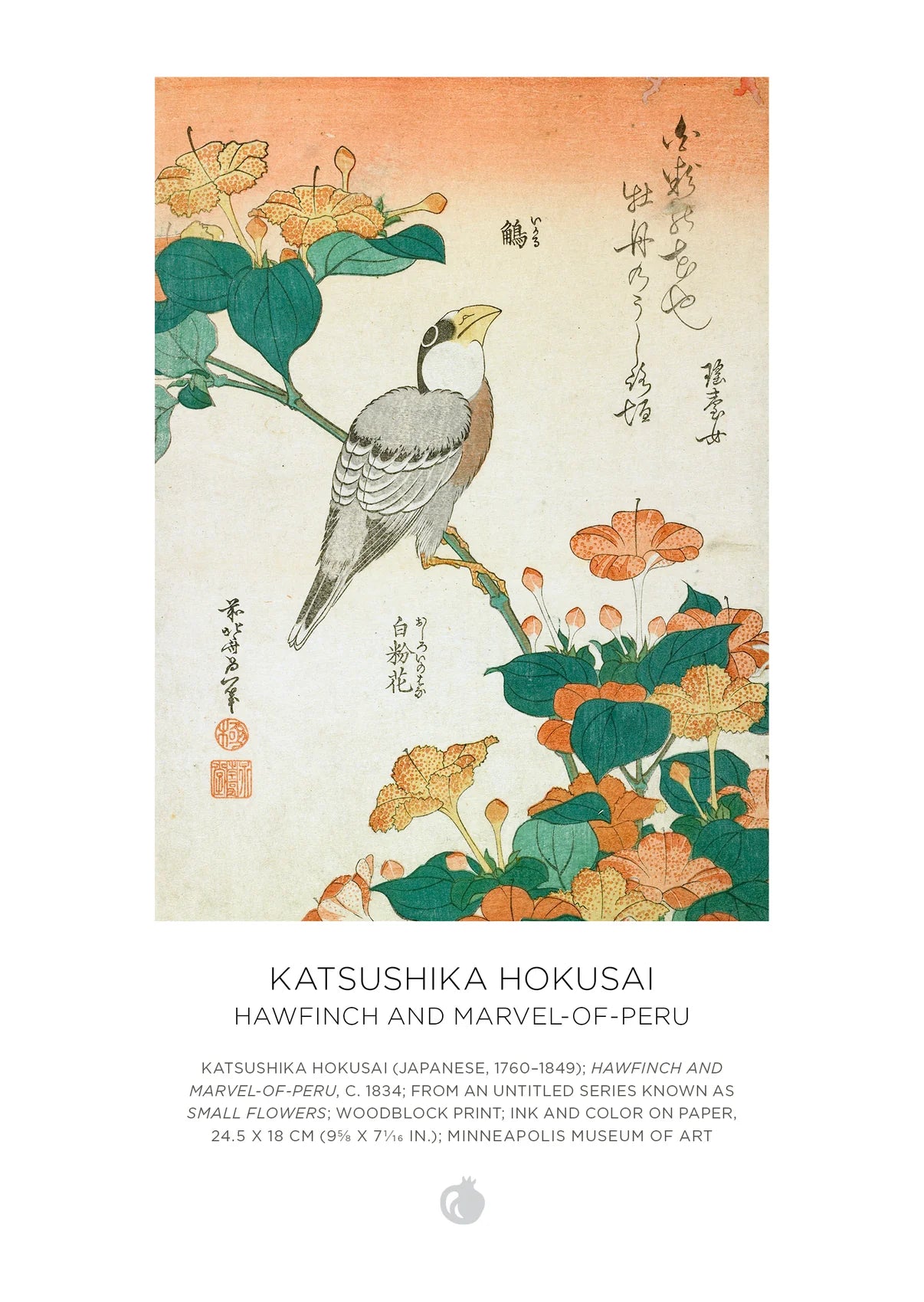 Pomegranate, Hokusai 120-Piece Double-Sided Jigsaw Puzzle Set