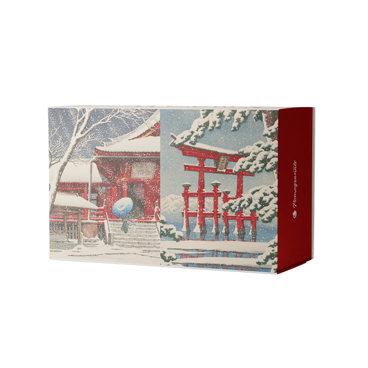 Pomegranate, Kawase Hasui: Snowfall 120-Piece Double-Sided Jigsaw Puzzle Set