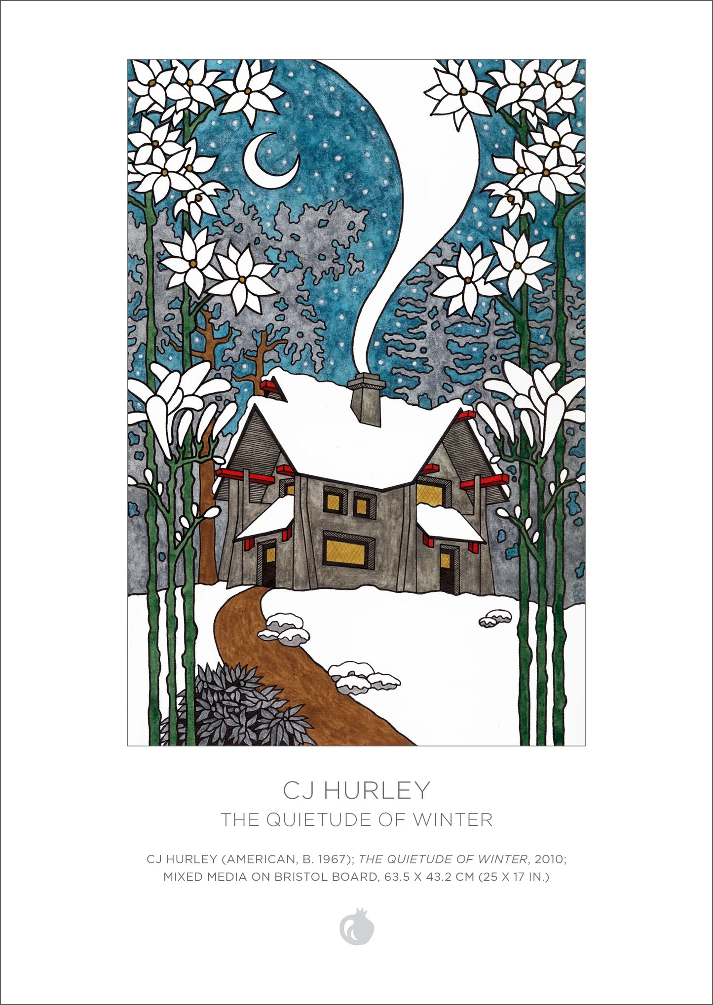 Pomegranate, CJ Hurley: Snowy Cabins 120-Piece Double-Sided Jigsaw Puzzle Set