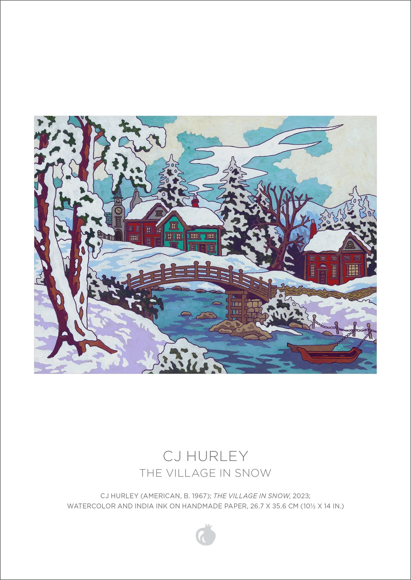 Pomegranate, CJ Hurley: Snowy Cabins 120-Piece Double-Sided Jigsaw Puzzle Set