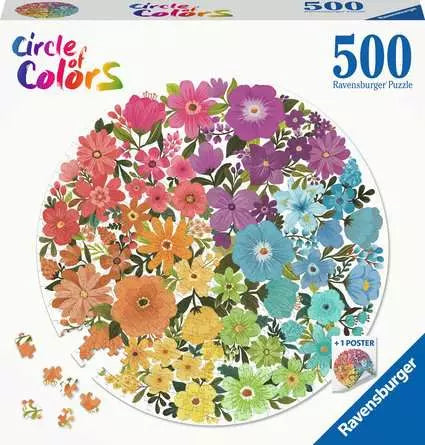RAVENSBURGER Flowers 500 pc Round Puzzle